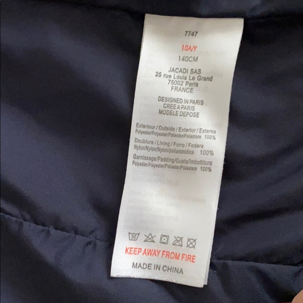 Quilted light Jacadi jacket kids size 10 - Picture 4 of 5